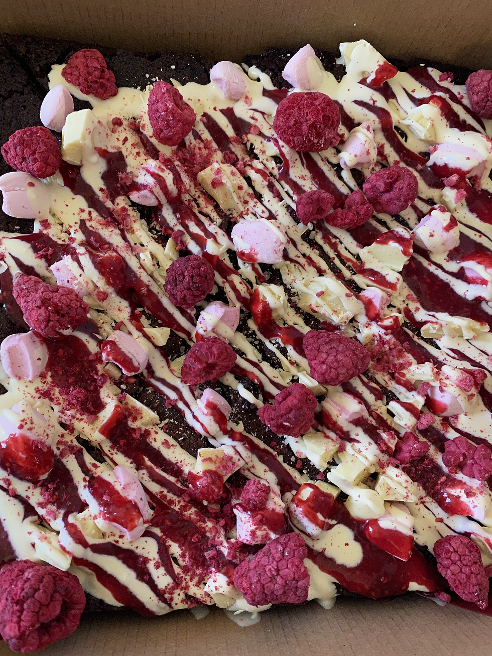 Thumbnail: GF Raspberry White Chocolate Brownie