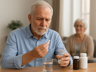 alternde Eltern denken über Supplemente nach um fit im alter zu bleiben