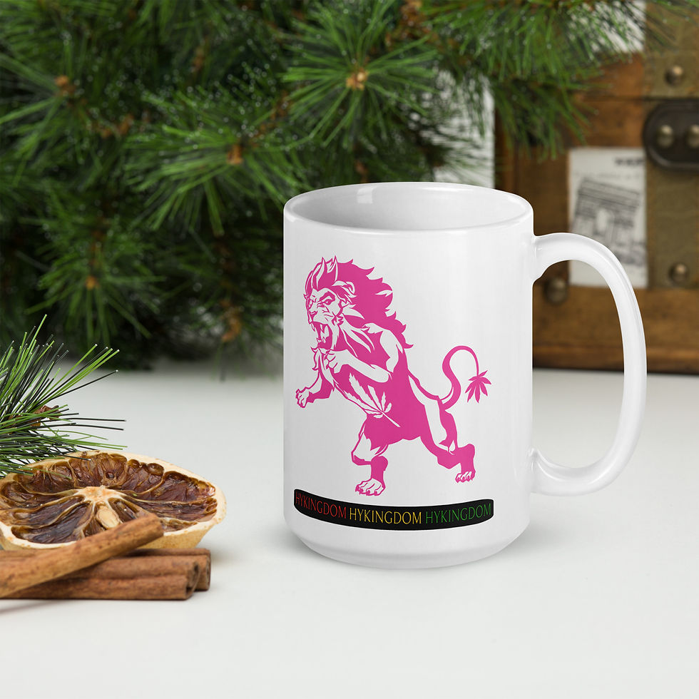 Thumbnail: White glossy mug-Hykingdom Pink Logo