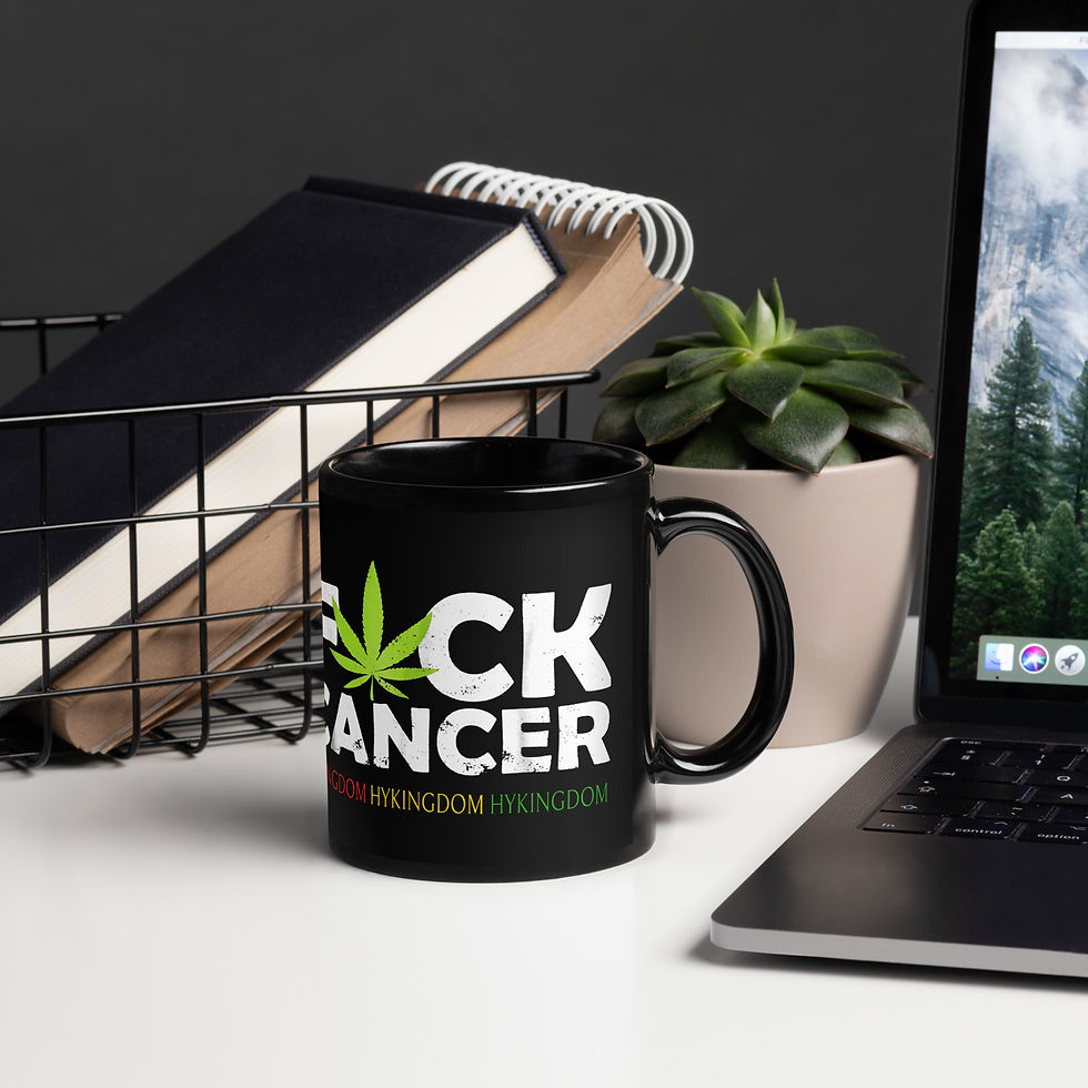 Thumbnail: Black Glossy Mug-Fxck Cancer-B