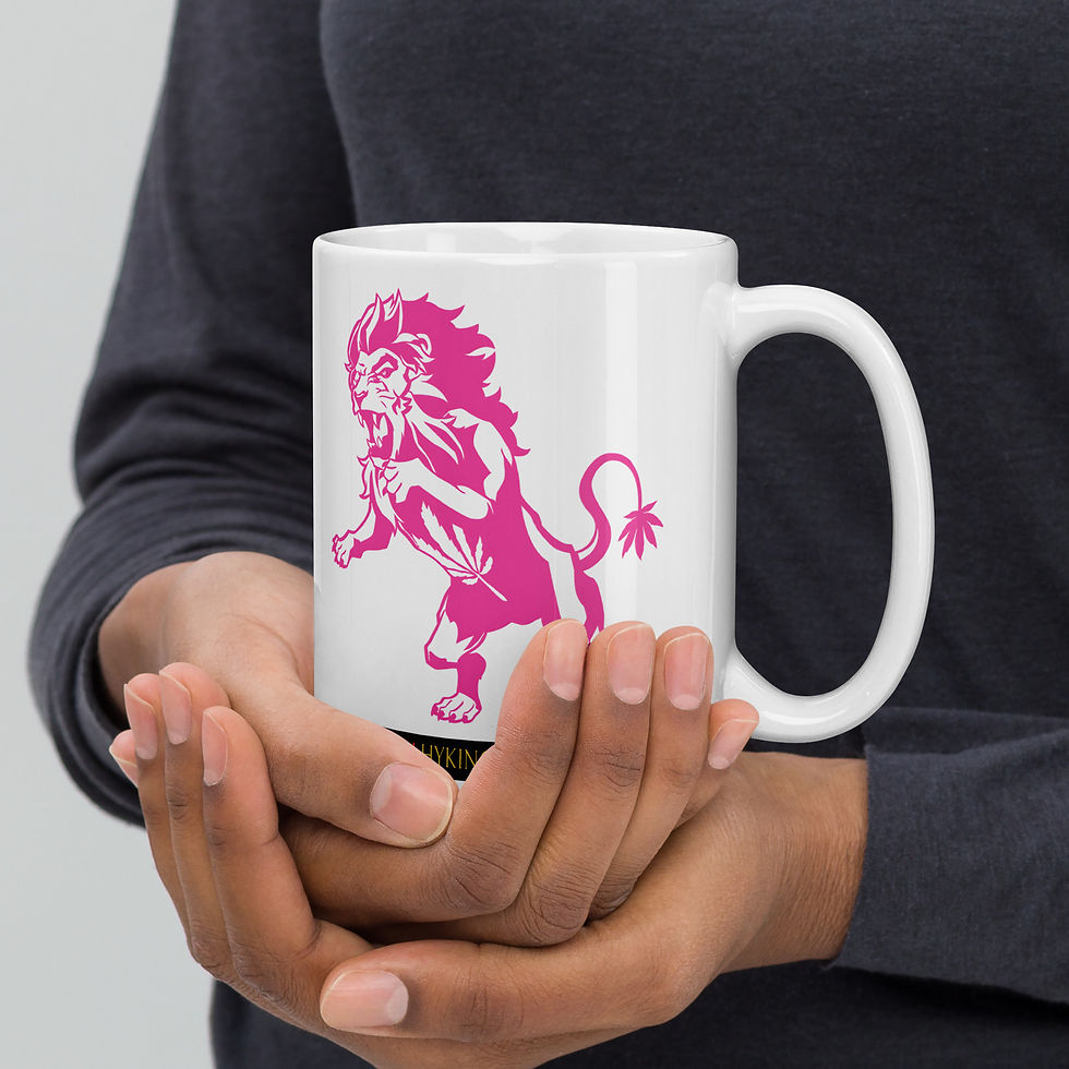 Thumbnail: White glossy mug-Hykingdom Pink Logo