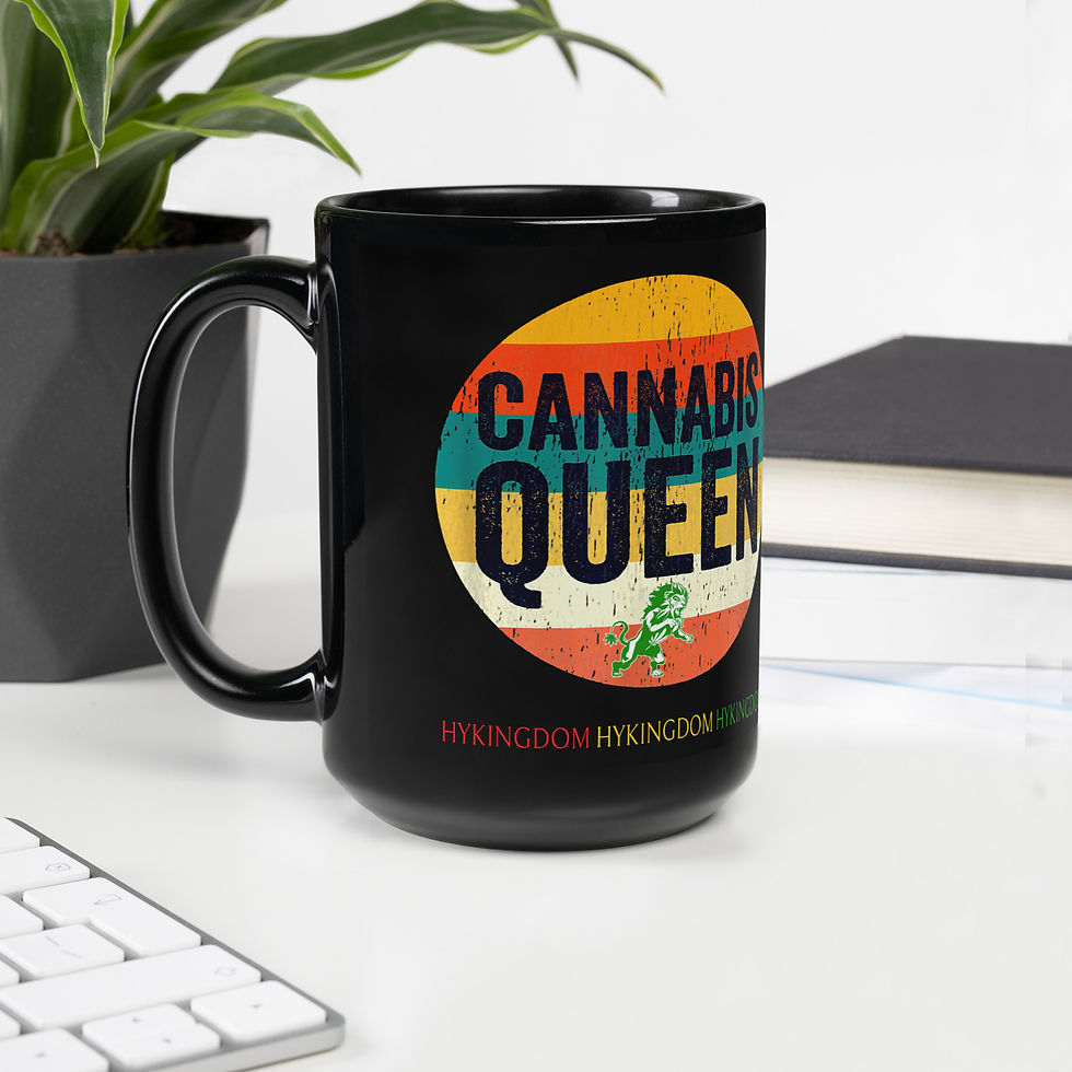Thumbnail: Black Glossy Mug-Cannabis Queen-B