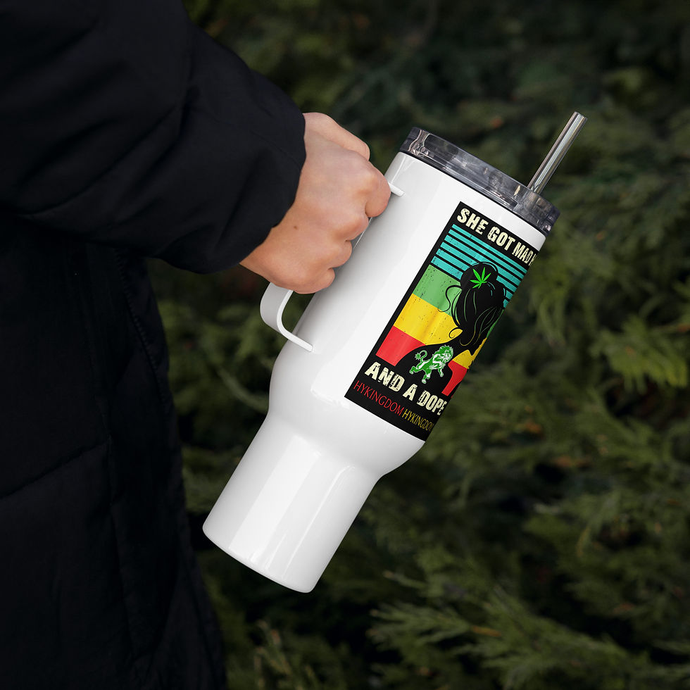 Thumbnail: Travel mug with a handle-She Got Mad Hustle and a Dope Soul