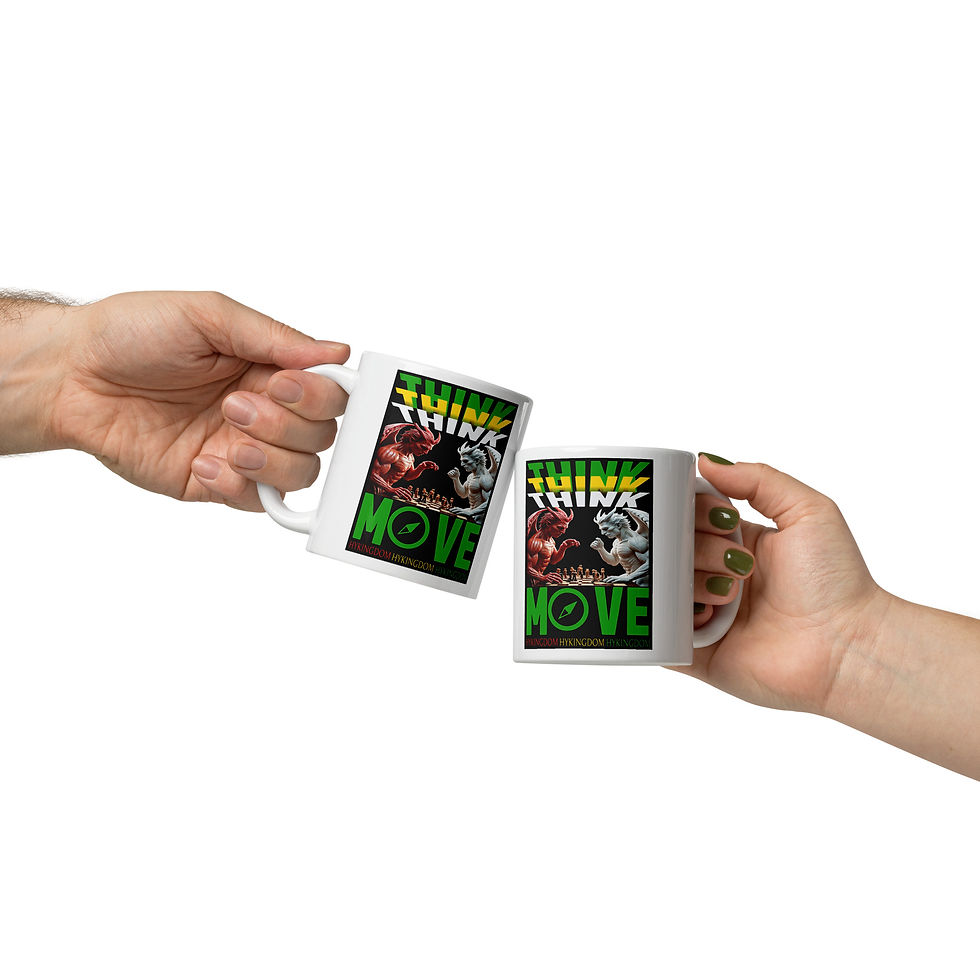 Thumbnail: White glossy mug-Think Think Think Move-Yellow Green