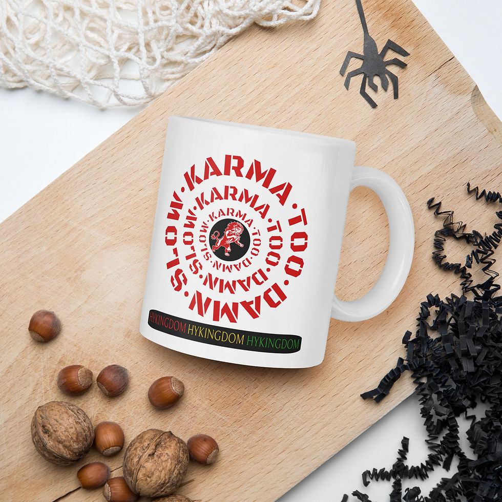 Thumbnail: White glossy mug-Karma Too Damn Slow-Red