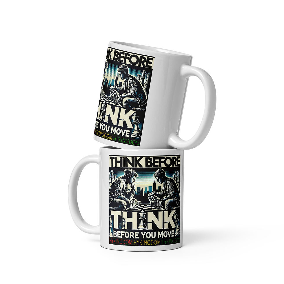 Thumbnail: White glossy mug-Think before you move