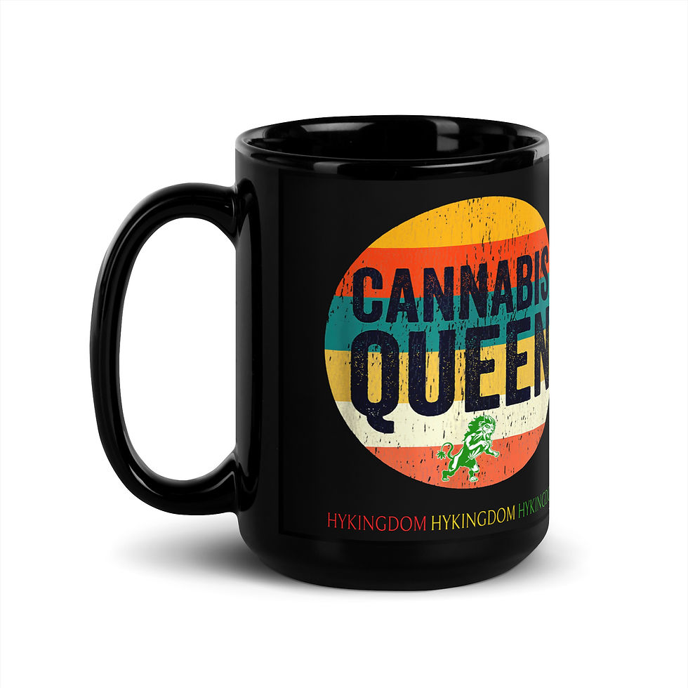 Thumbnail: Black Glossy Mug-Cannabis Queen-B