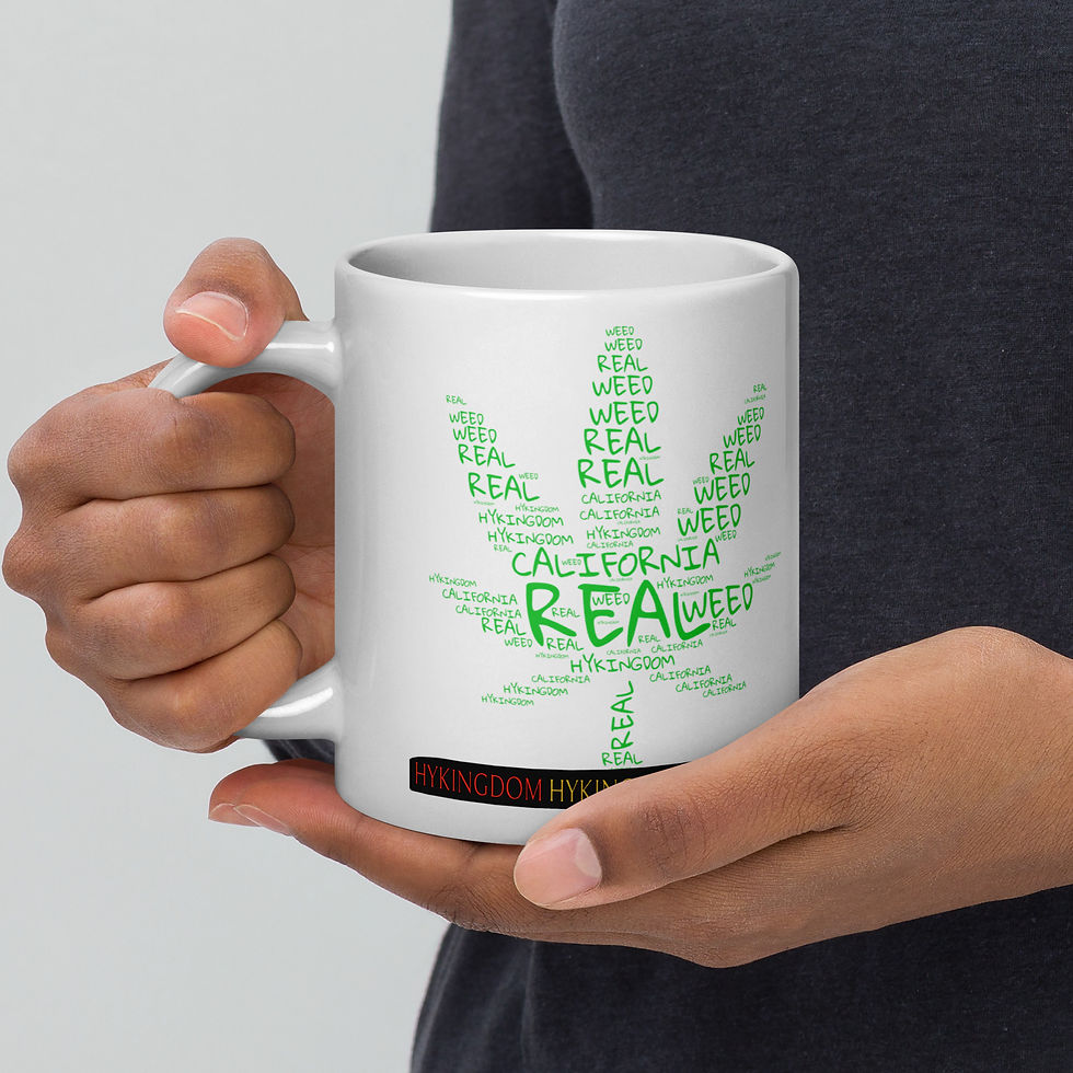Thumbnail: White glossy mug-Real Cali Weed Leaf