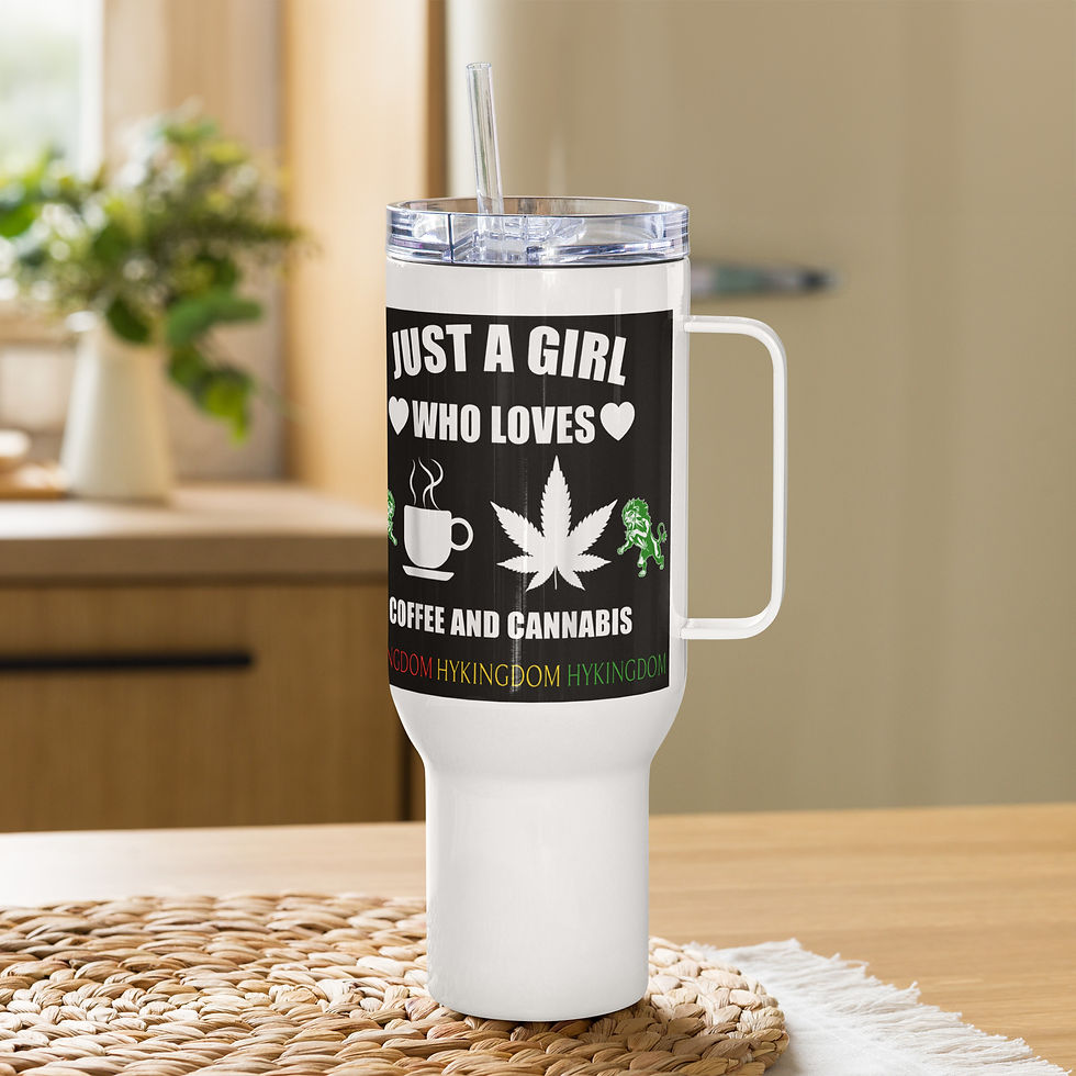 Thumbnail: Travel mug with a handle-Just a girl who loves coffee and cannabis