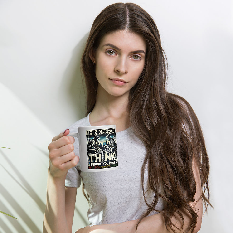 Thumbnail: White glossy mug-Think before you move