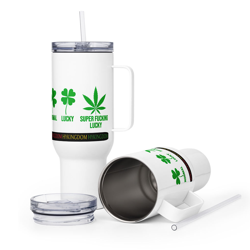 Thumbnail: Travel mug with a handle-normal, lucky, and super fcking lucky