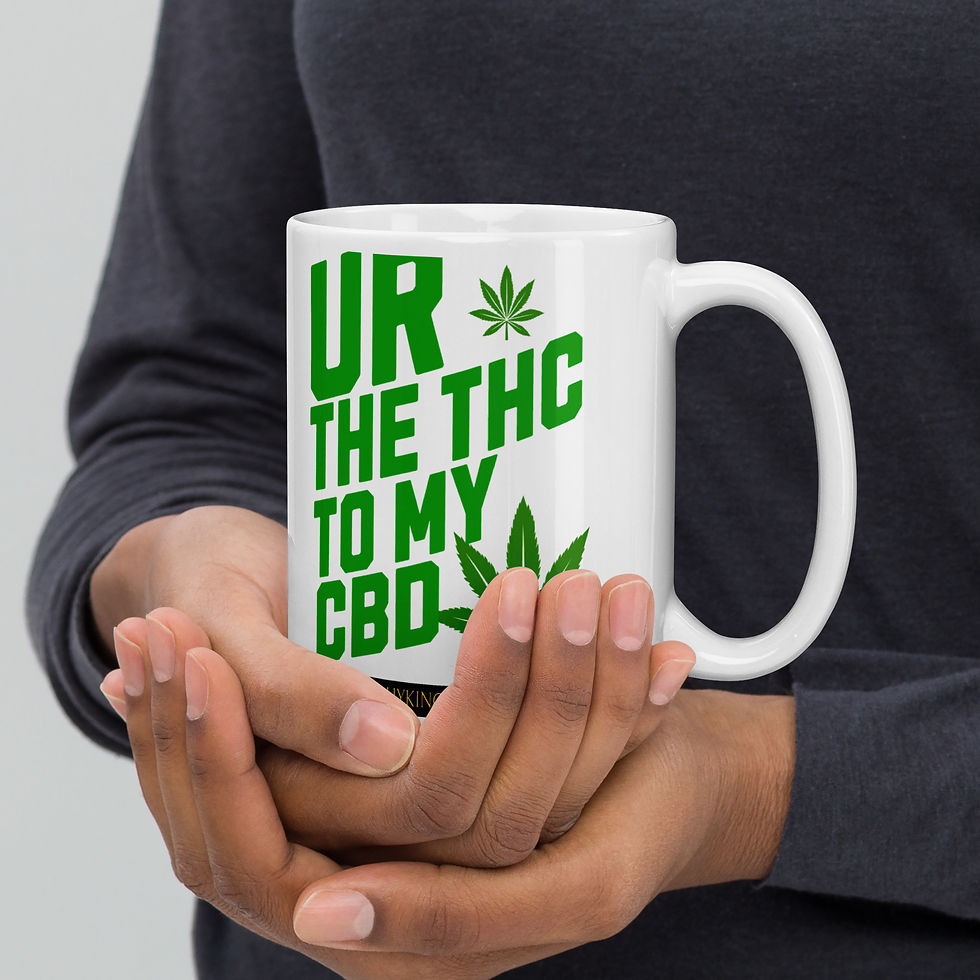 Thumbnail: White glossy mug-U R the THC to my CBD