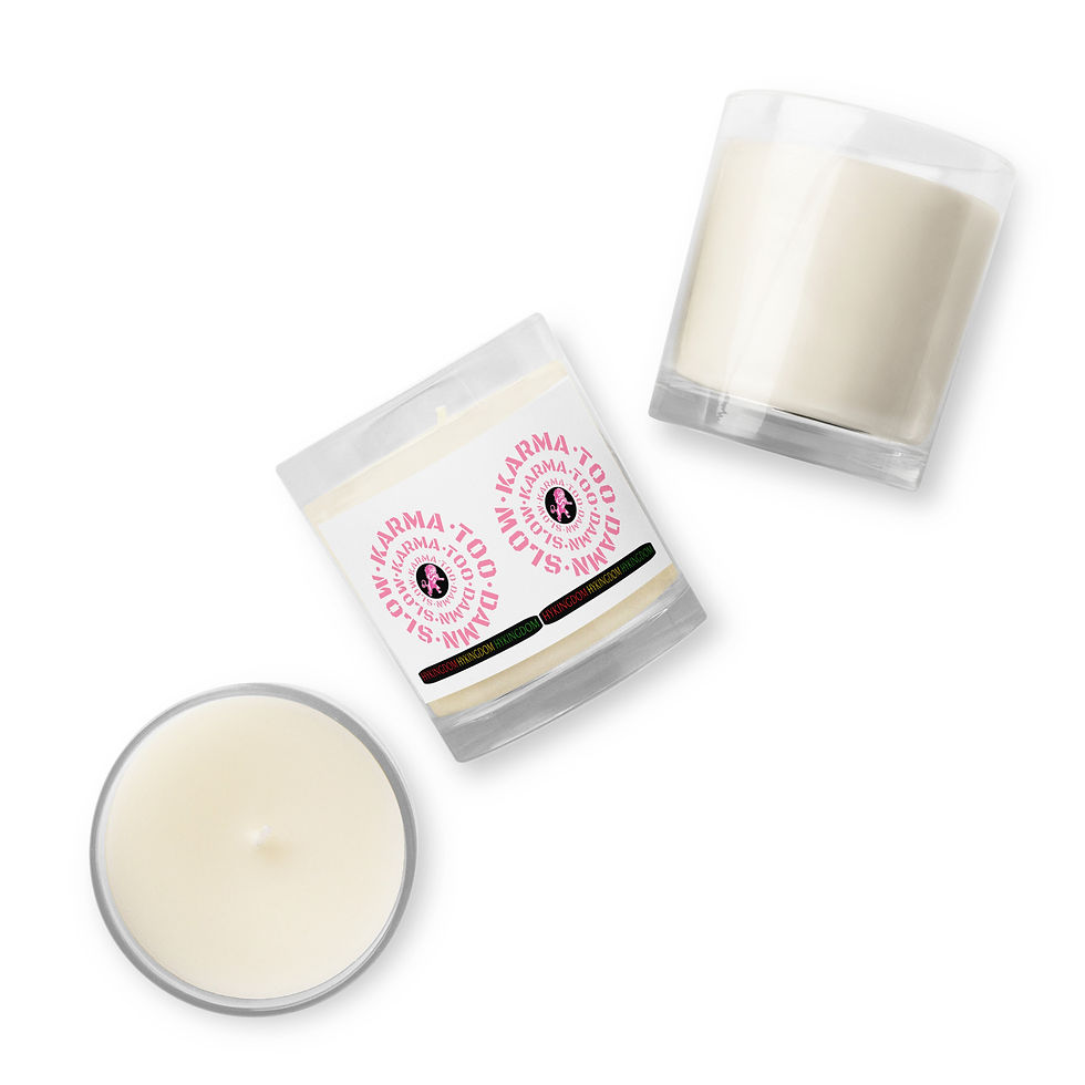 Thumbnail: Glass jar soy wax candle-Karma Too Damn Slow