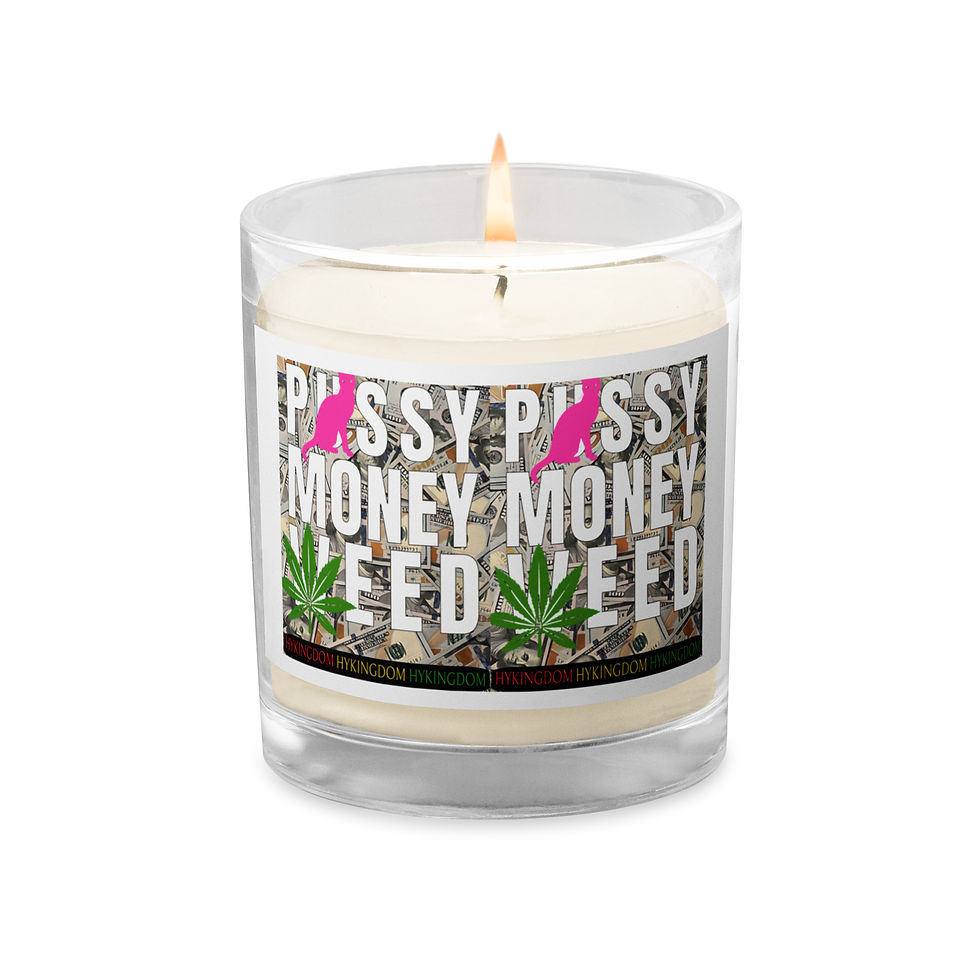 Thumbnail: Glass jar soy wax candle-Pussy, Money, Weed-anton