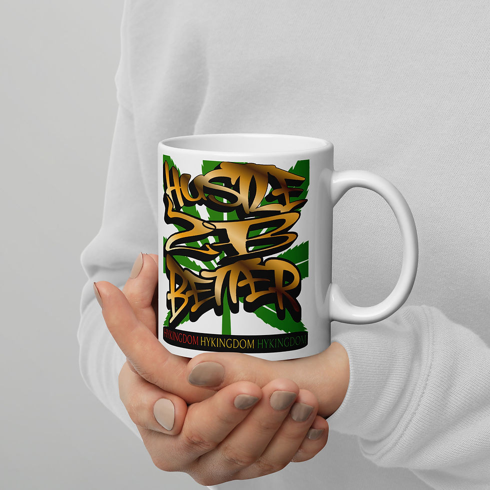 Thumbnail: White glossy mug-Hustle to be better-gold
