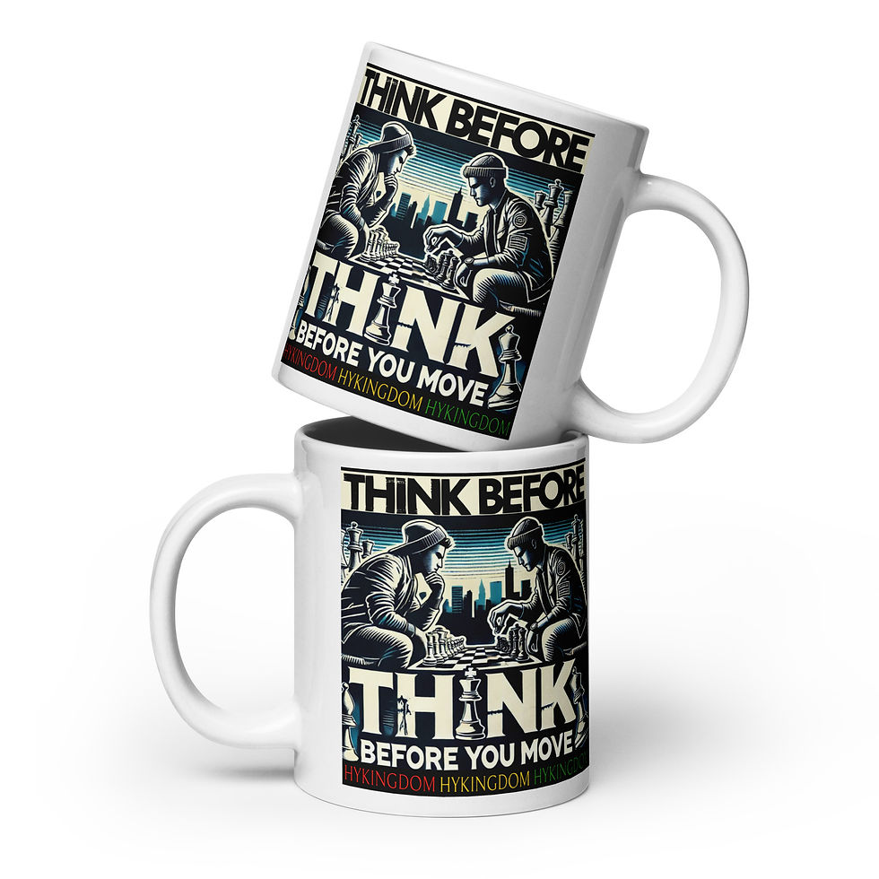 Thumbnail: White glossy mug-Think before you move