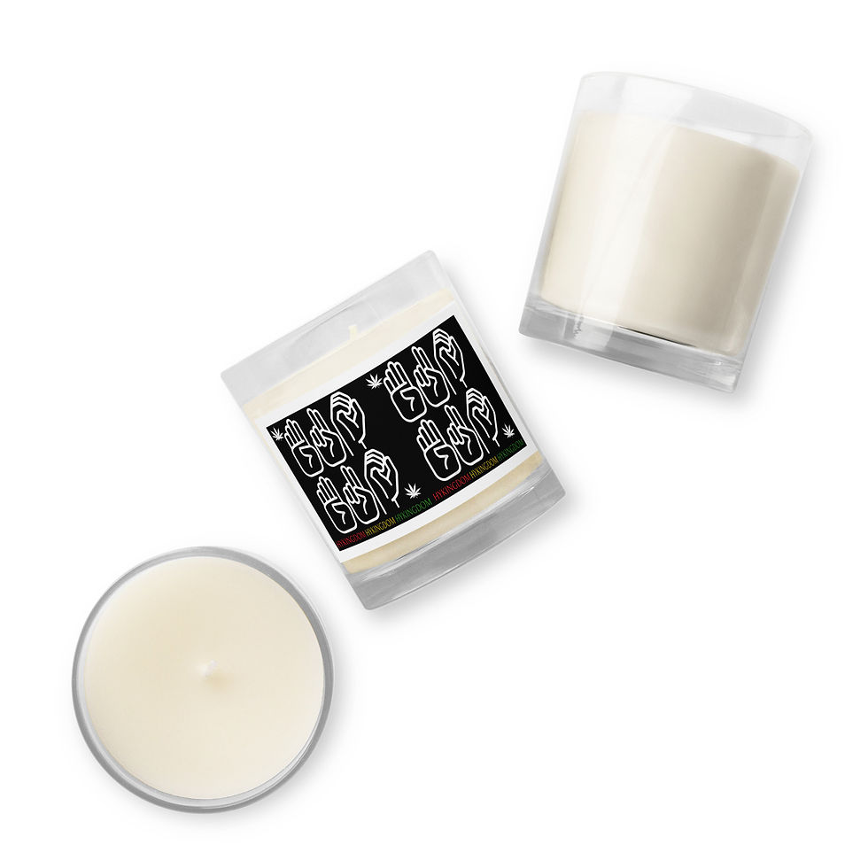 Thumbnail: Glass jar soy wax candle-Cannabis-Sign Language