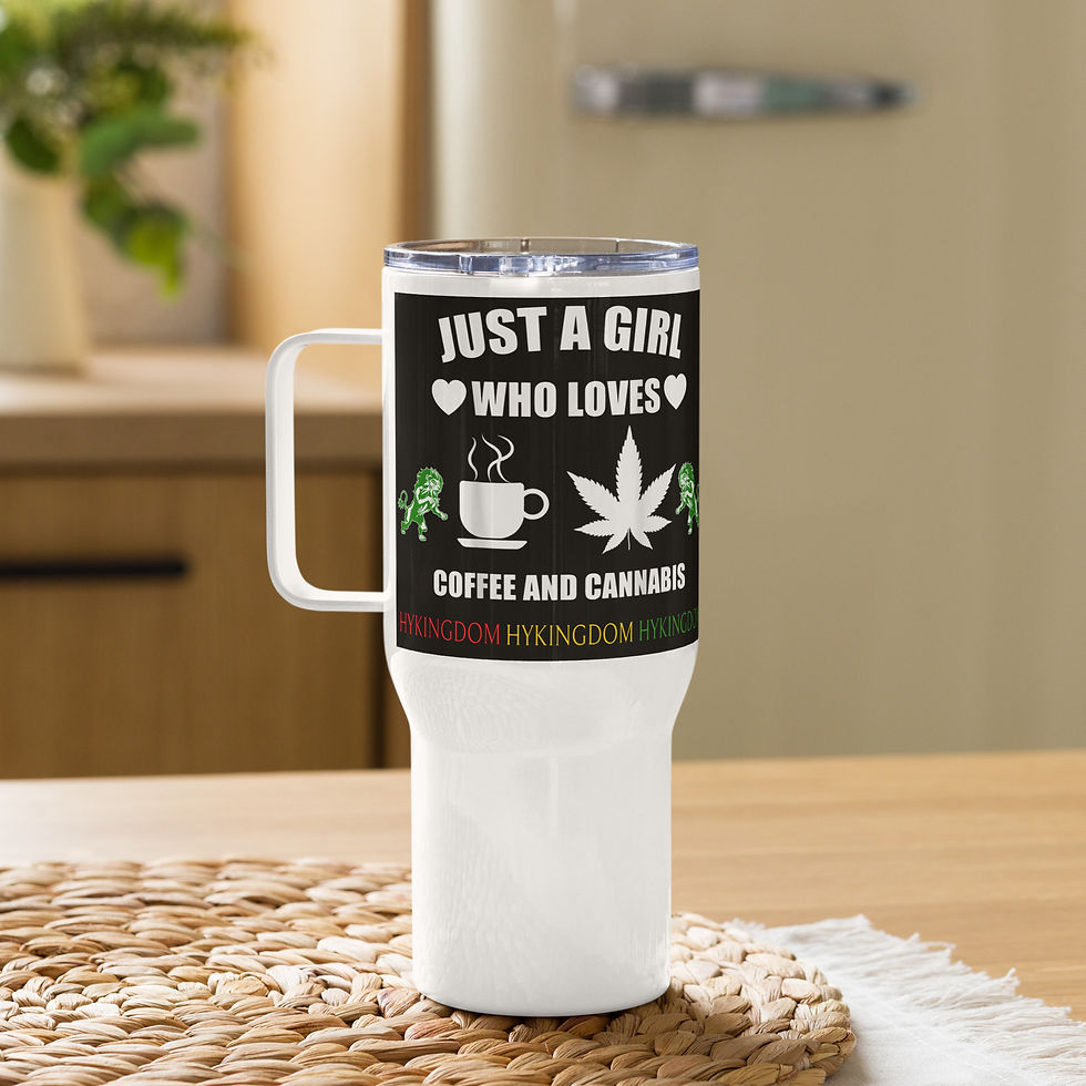 Thumbnail: Travel mug with a handle-Just a girl who loves coffee and cannabis