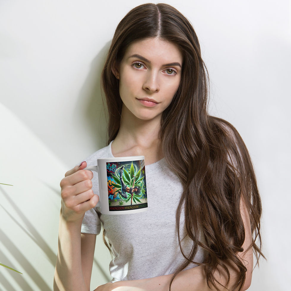 Thumbnail: White glossy mug-Female breakdance pose