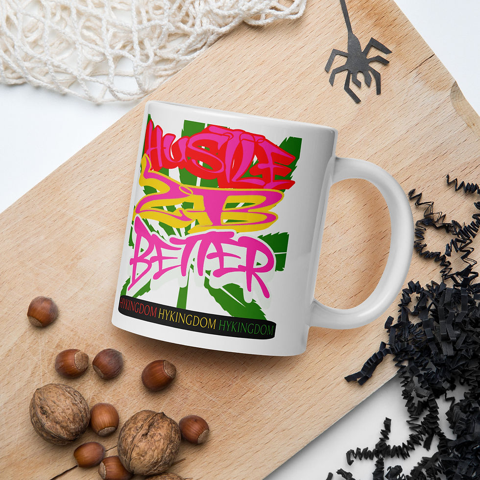 Thumbnail: White glossy mug-Hustle to be better-Pink