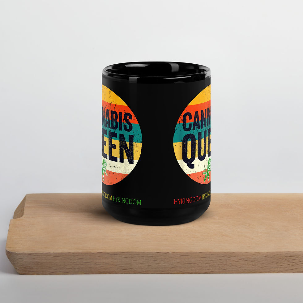 Thumbnail: Black Glossy Mug-Cannabis Queen-B