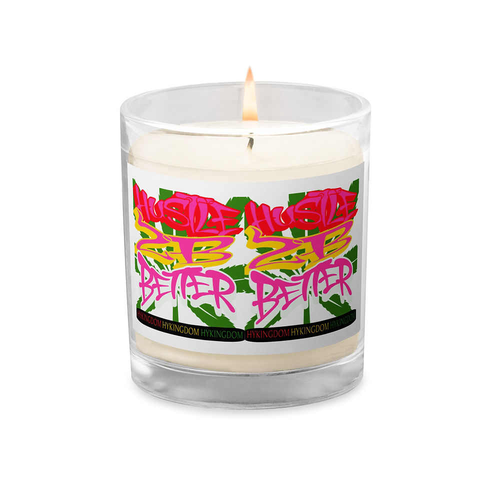 Thumbnail: Glass jar soy wax candle-Hustle to be better