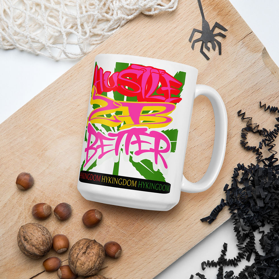 Thumbnail: White glossy mug-Hustle to be better-Pink