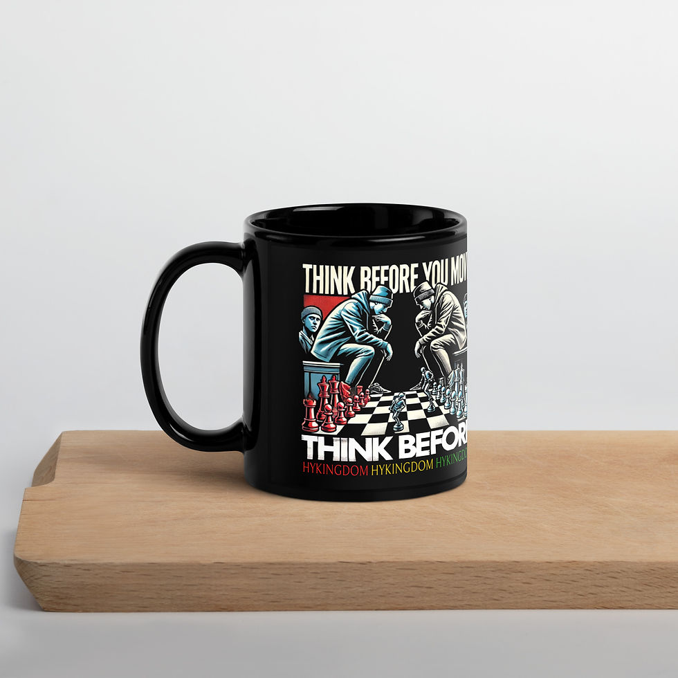 Thumbnail: Black Glossy Mug-Think before you move-B