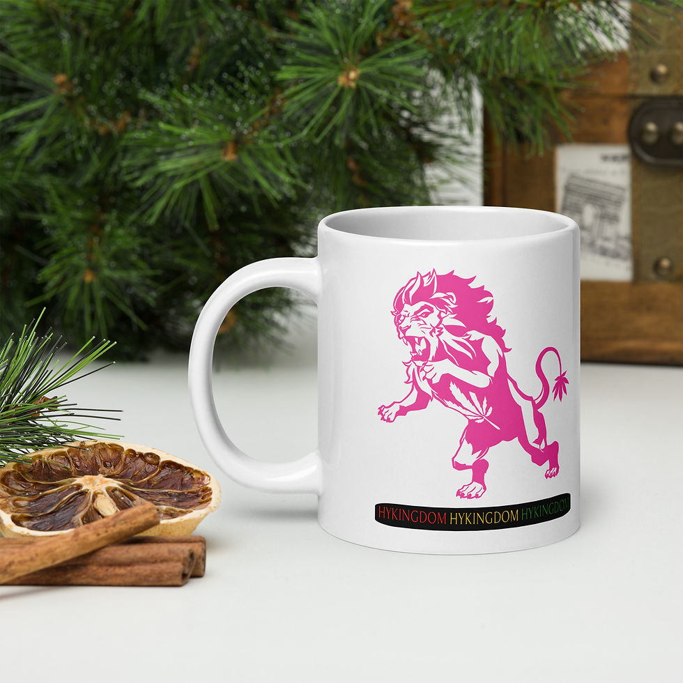 Thumbnail: White glossy mug-Hykingdom Pink Logo