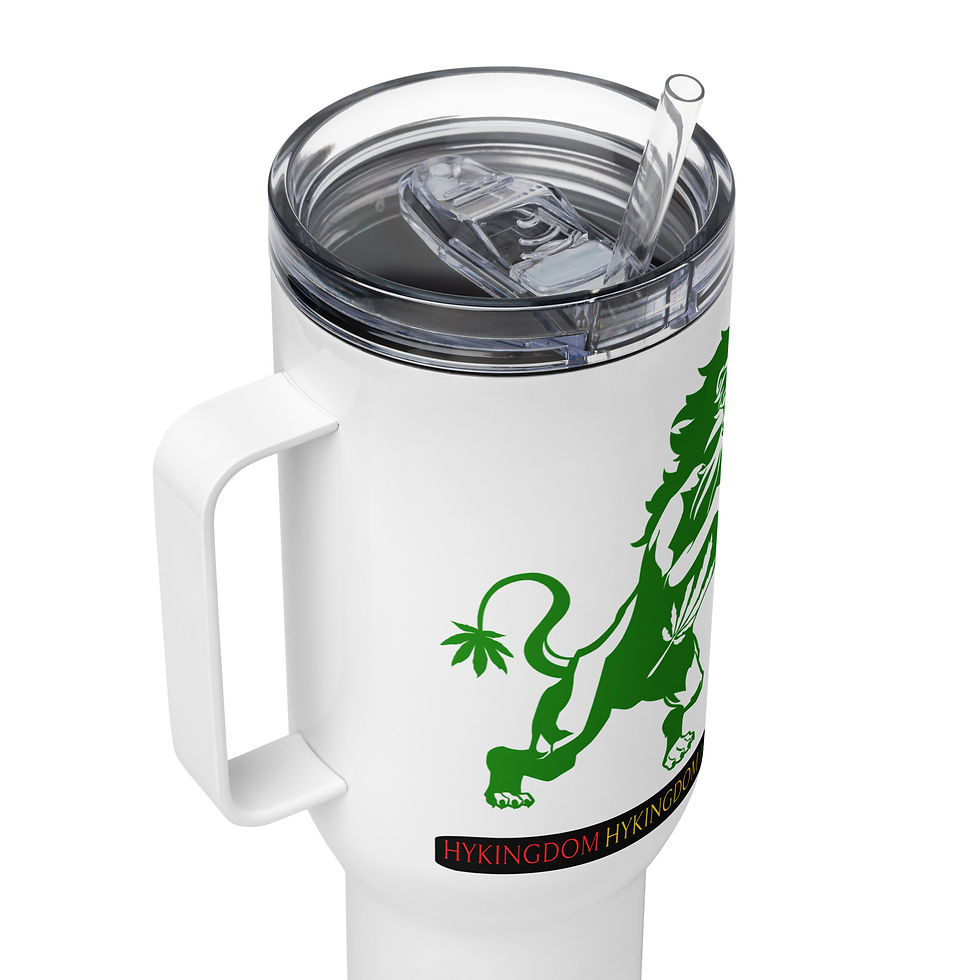 Thumbnail: Travel mug with a handle-Hykingdom green lion logo