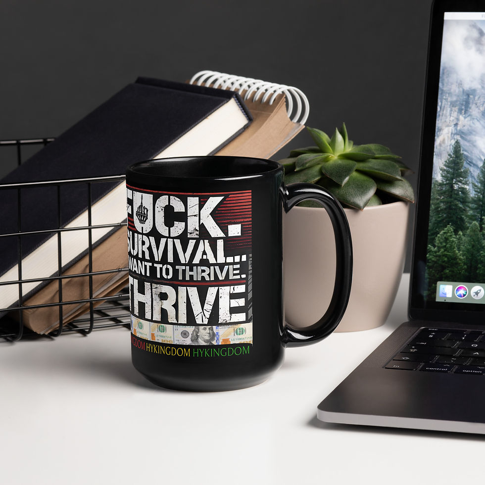 Thumbnail: Black Glossy Mug-Fxck survival I want to thrive-Money
