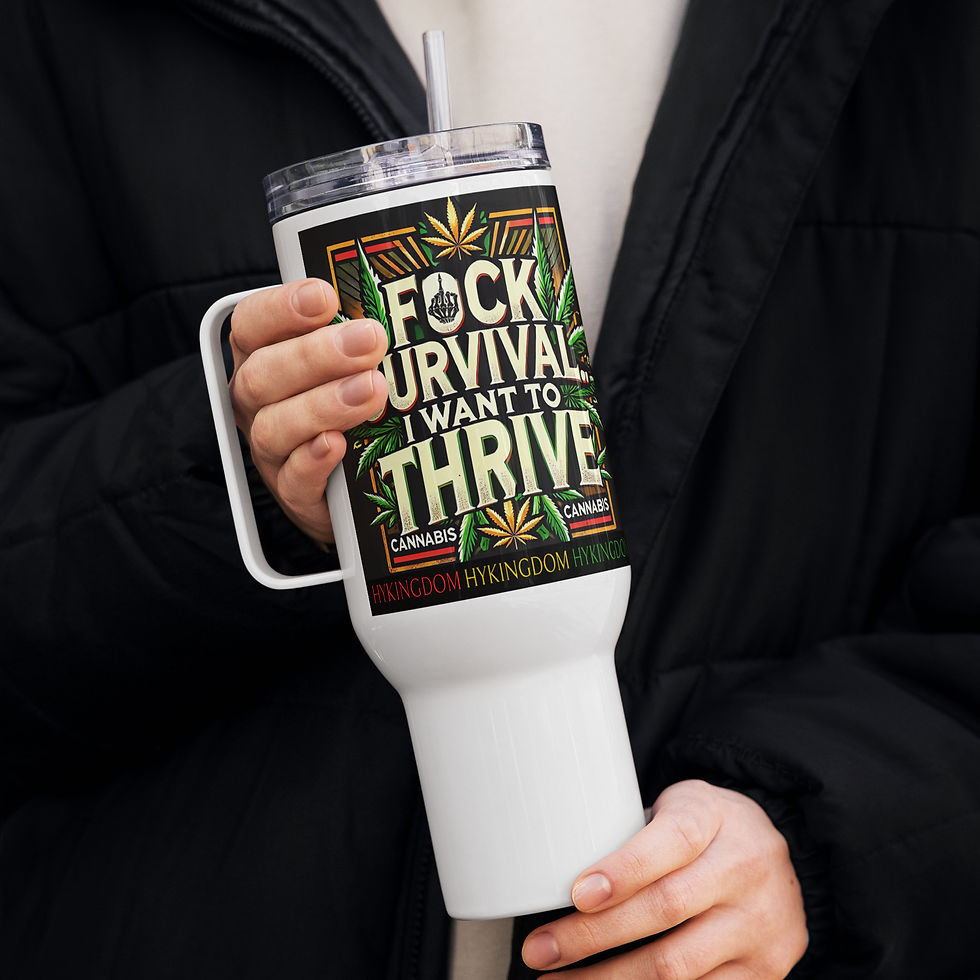 Thumbnail: Travel mug with a handle-Fxck survival, I want to thrive