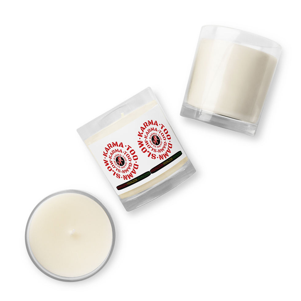 Thumbnail: Glass jar soy wax candle-Karma Too Damn Slow