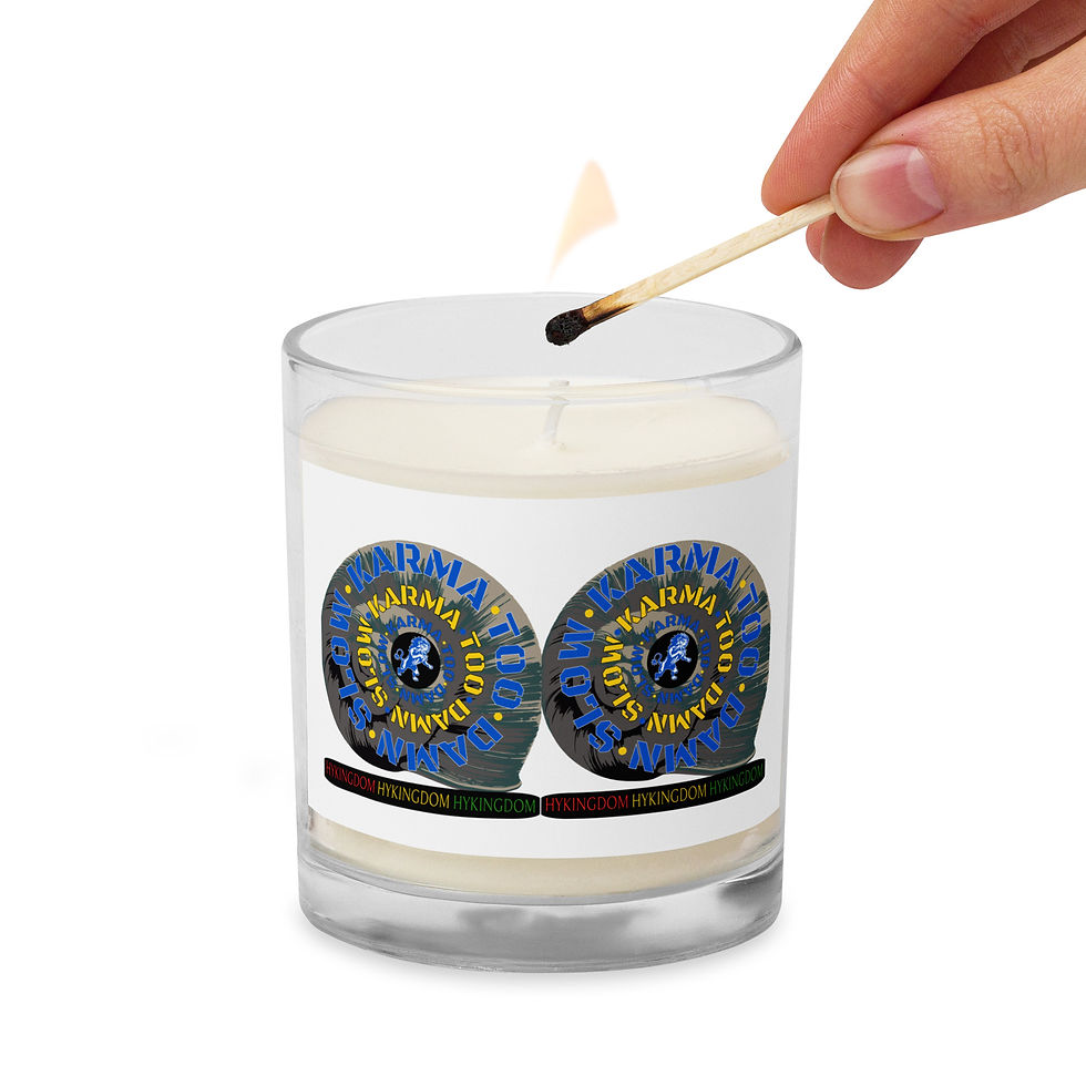 Thumbnail: Glass jar soy wax candle-Karma Too Damn Slow
