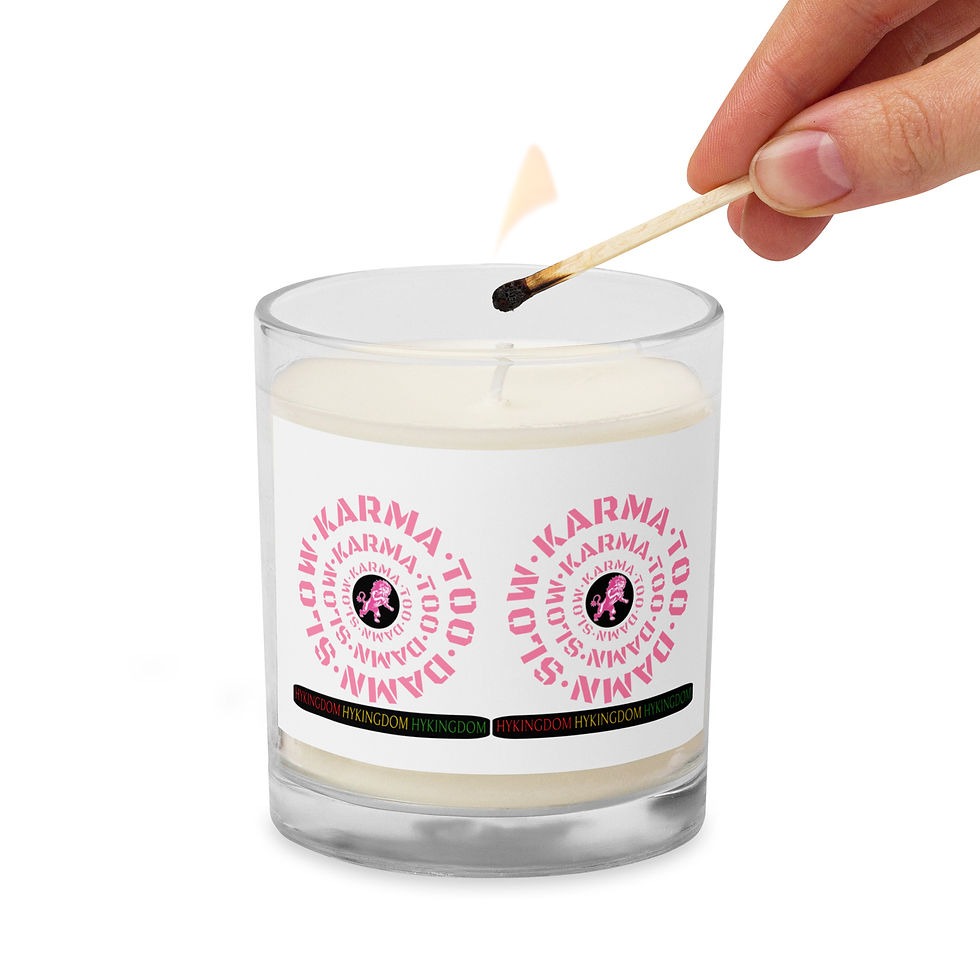 Thumbnail: Glass jar soy wax candle-Karma Too Damn Slow