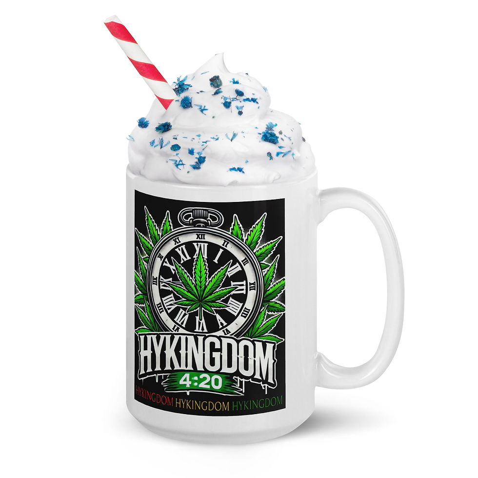 Thumbnail: White glossy mug-420 with clock