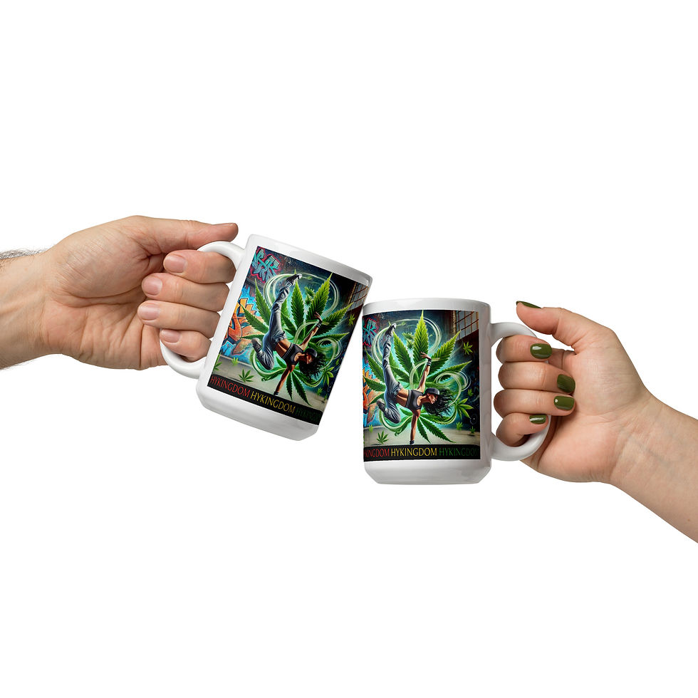 Thumbnail: White glossy mug-Female breakdance pose