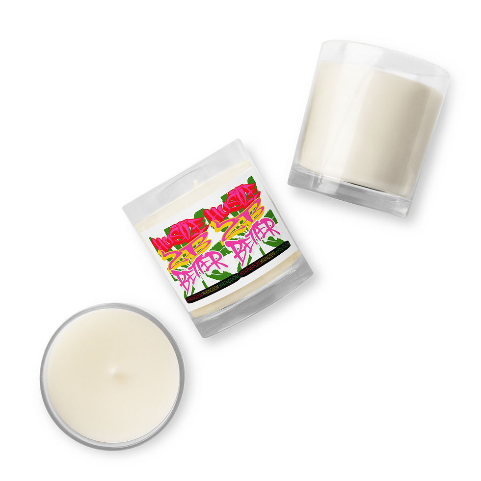 Thumbnail: Glass jar soy wax candle-Hustle to be better