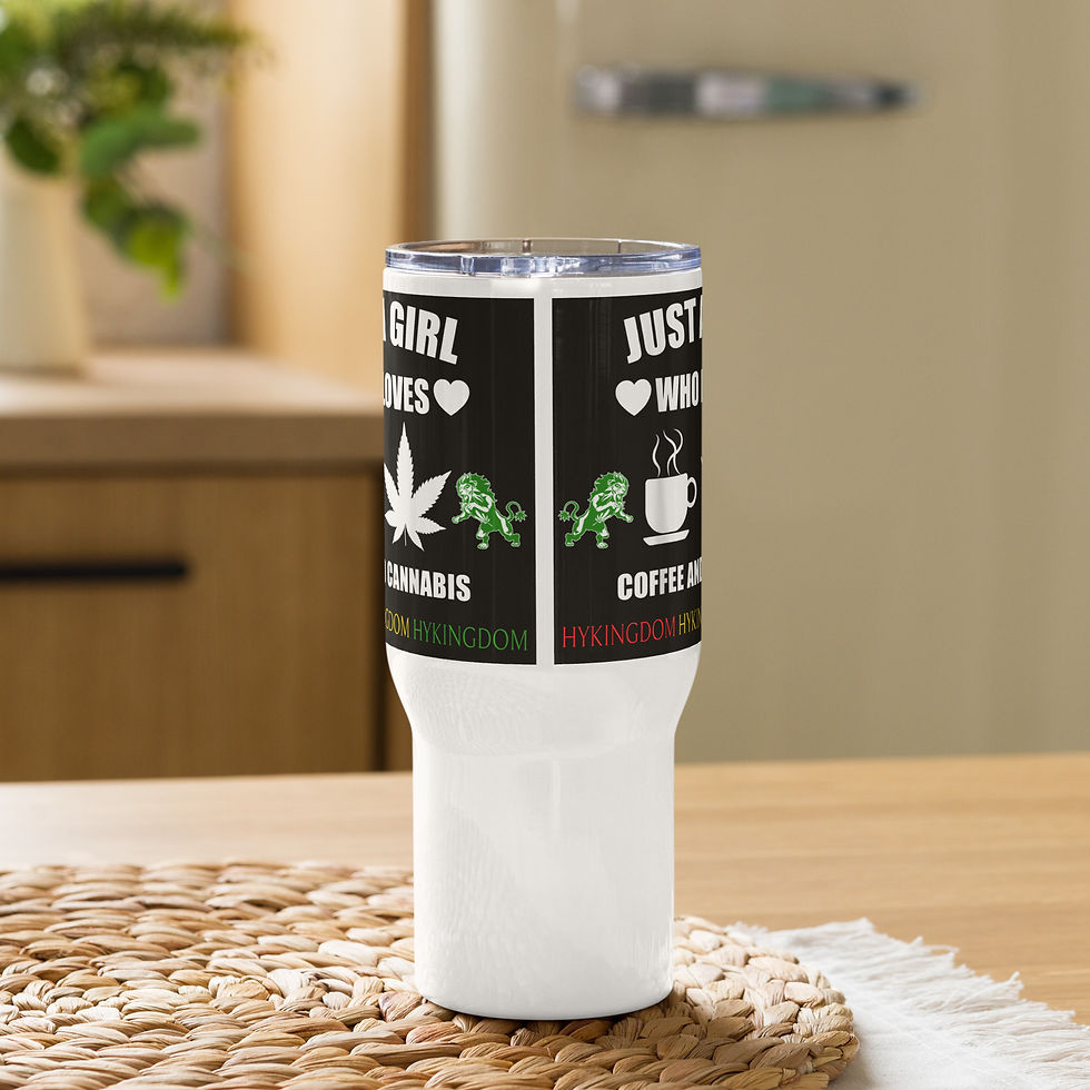 Thumbnail: Travel mug with a handle-Just a girl who loves coffee and cannabis