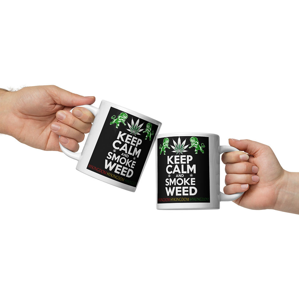 Thumbnail: White glossy mug-Stay calm and smoke weed
