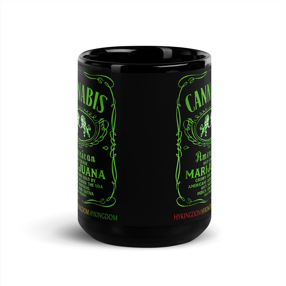 Thumbnail: Black Glossy Mug-American high grade cannabis-B