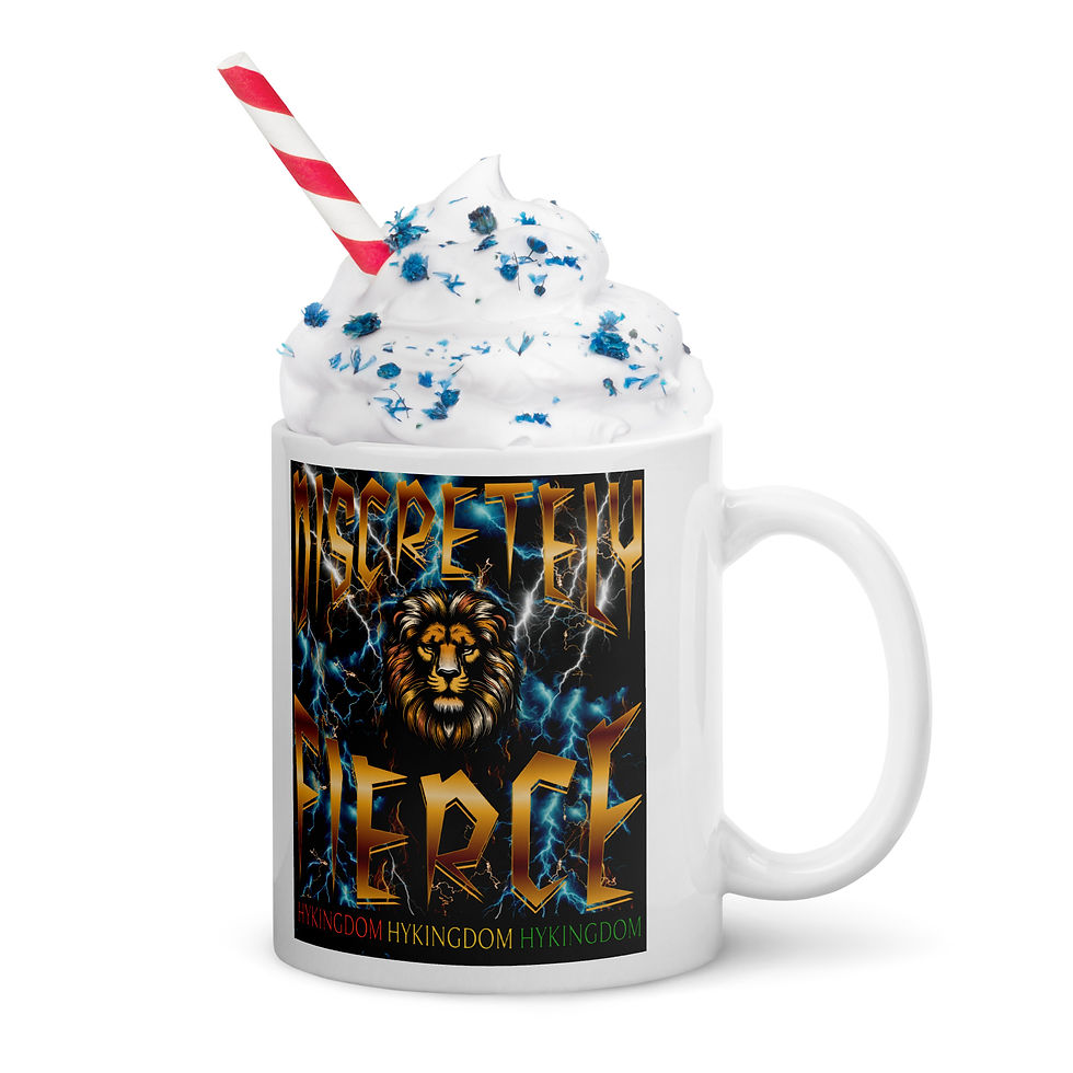 Thumbnail: White glossy mug-Discretely Fierce-Lion
