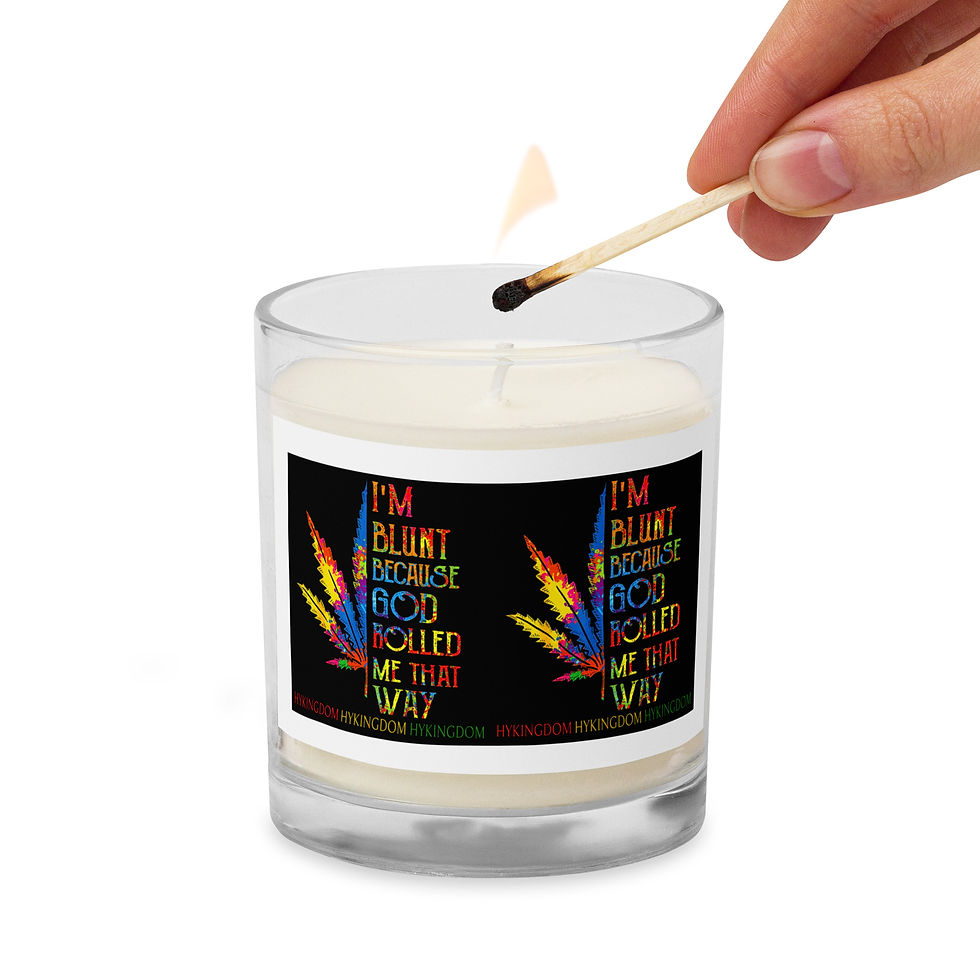 Thumbnail: Glass jar soy wax candle-I’m Blunt Because God Rolled Me This Way