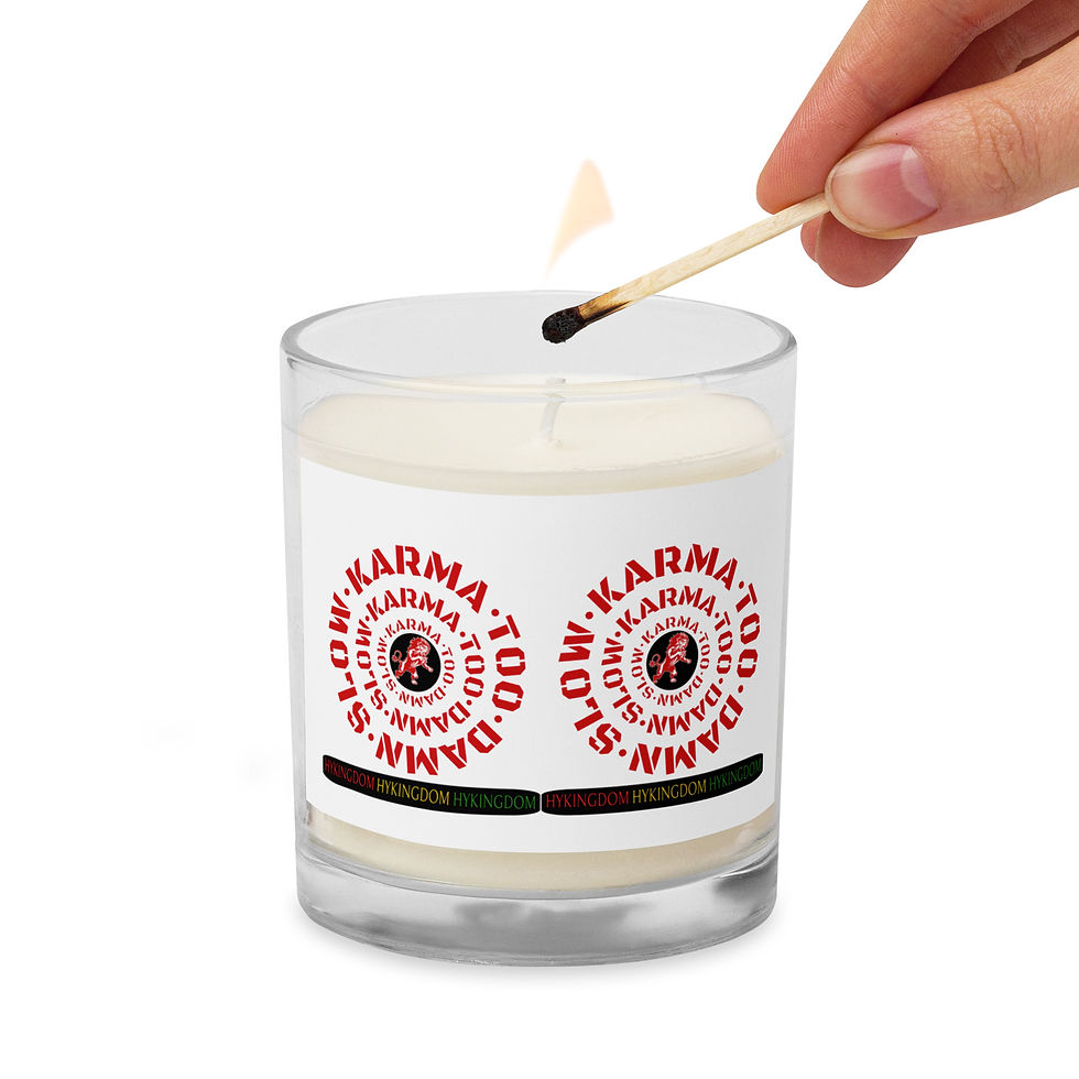 Thumbnail: Glass jar soy wax candle-Karma Too Damn Slow