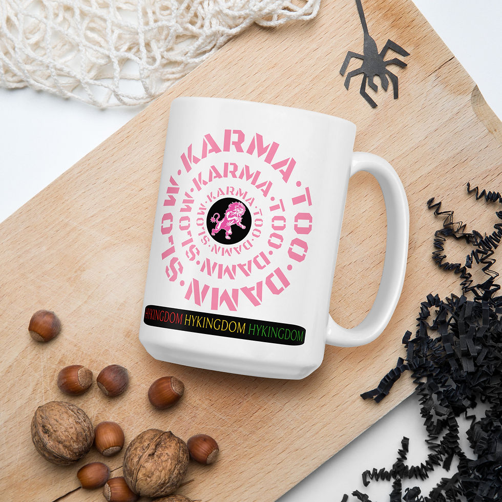 Thumbnail: White glossy mug-Karma Too Damn Slow-Pink