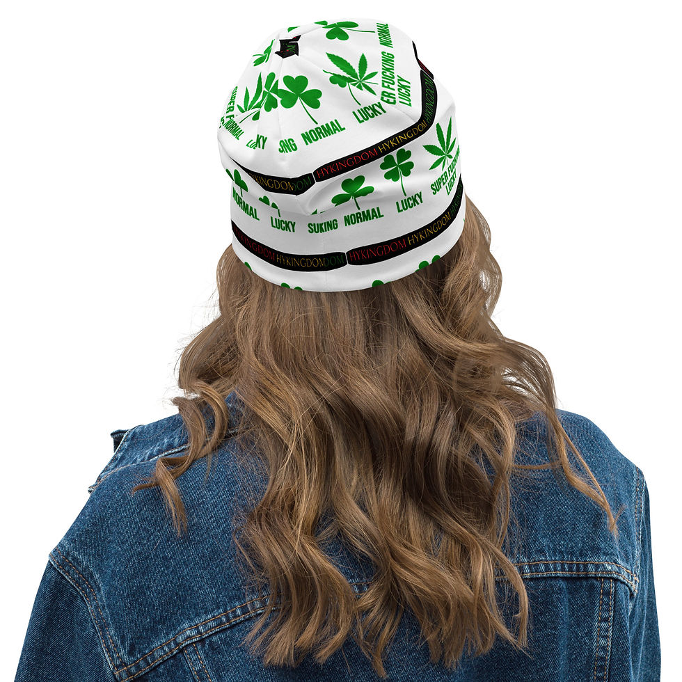 Thumbnail: All-Over Print Beanie-Normal, Lucky, Super Fxcking Lucky