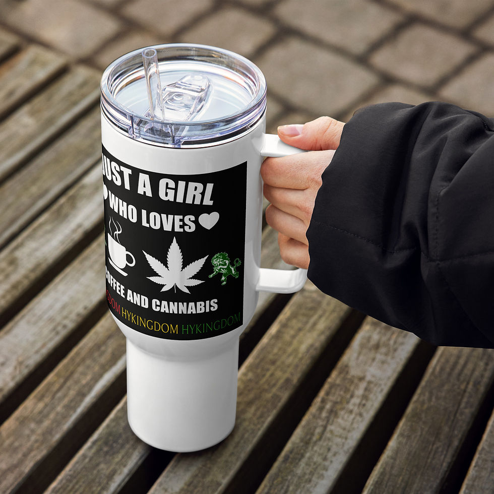 Thumbnail: Travel mug with a handle-Just a girl who loves coffee and cannabis
