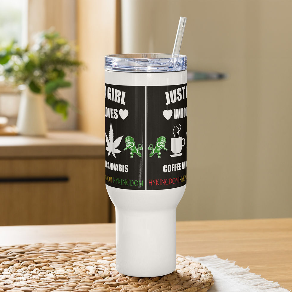 Thumbnail: Travel mug with a handle-Just a girl who loves coffee and cannabis