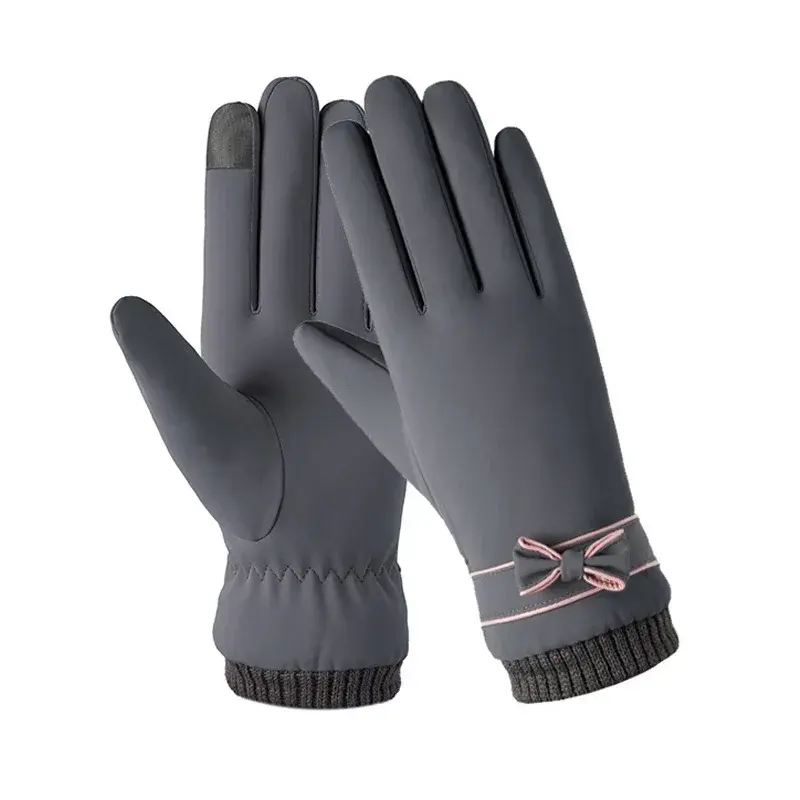 Miniatura: Fashion Winter Women Gloves Windproof Internal Plush Warm Lady Mittens Touch