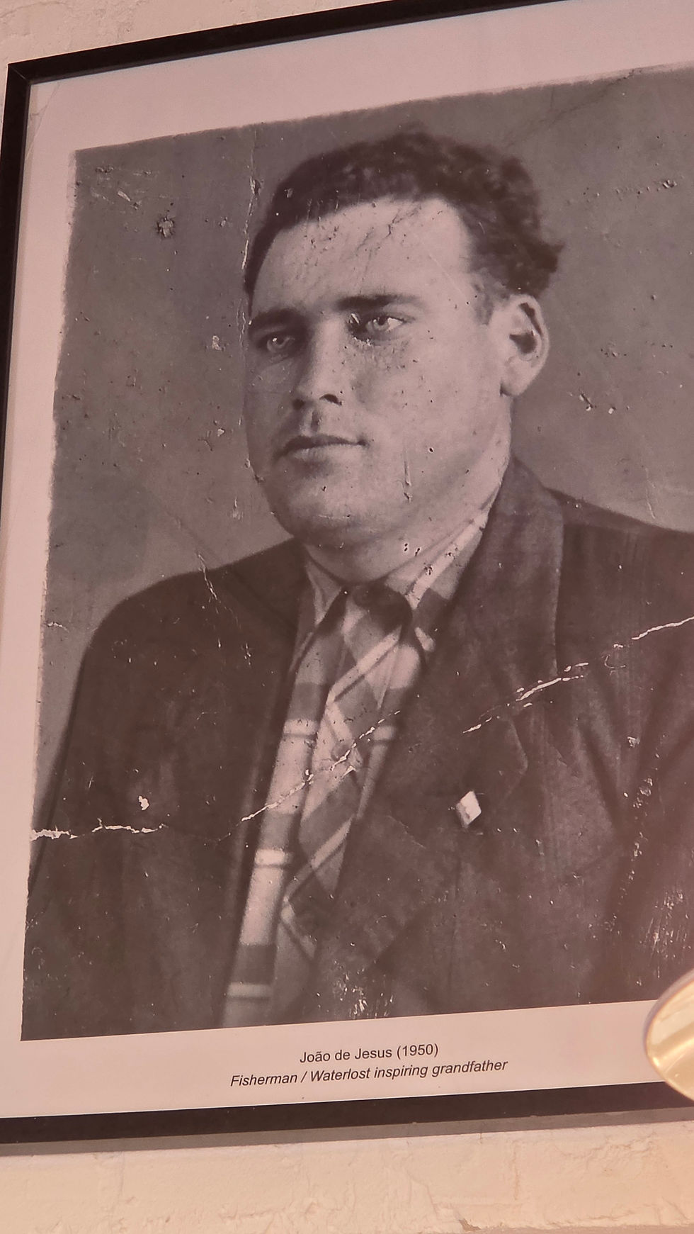 Founding Grandfather João using a tradicional portuguese flannel button shirt
